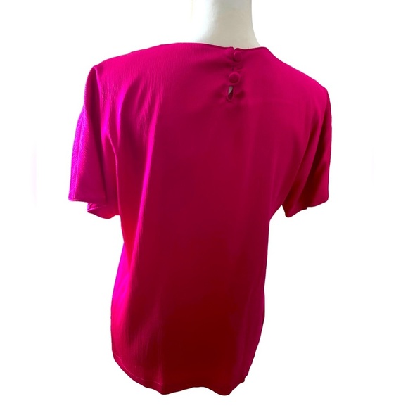 Gloria Sachs fushia pink silky blouse top- size 6 - vintage 90’s office wear - Picture 6 of 8